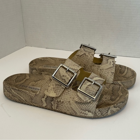 Steve Madden Snake Print Sandals - Picture 3 of 15